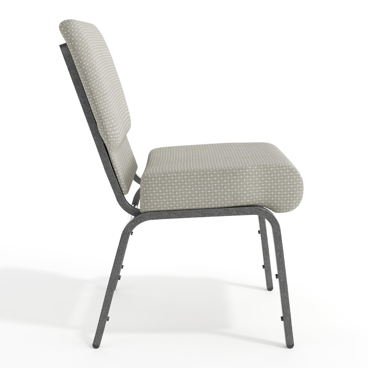 Gray Dot Fabric Stacking Church Chair L6989