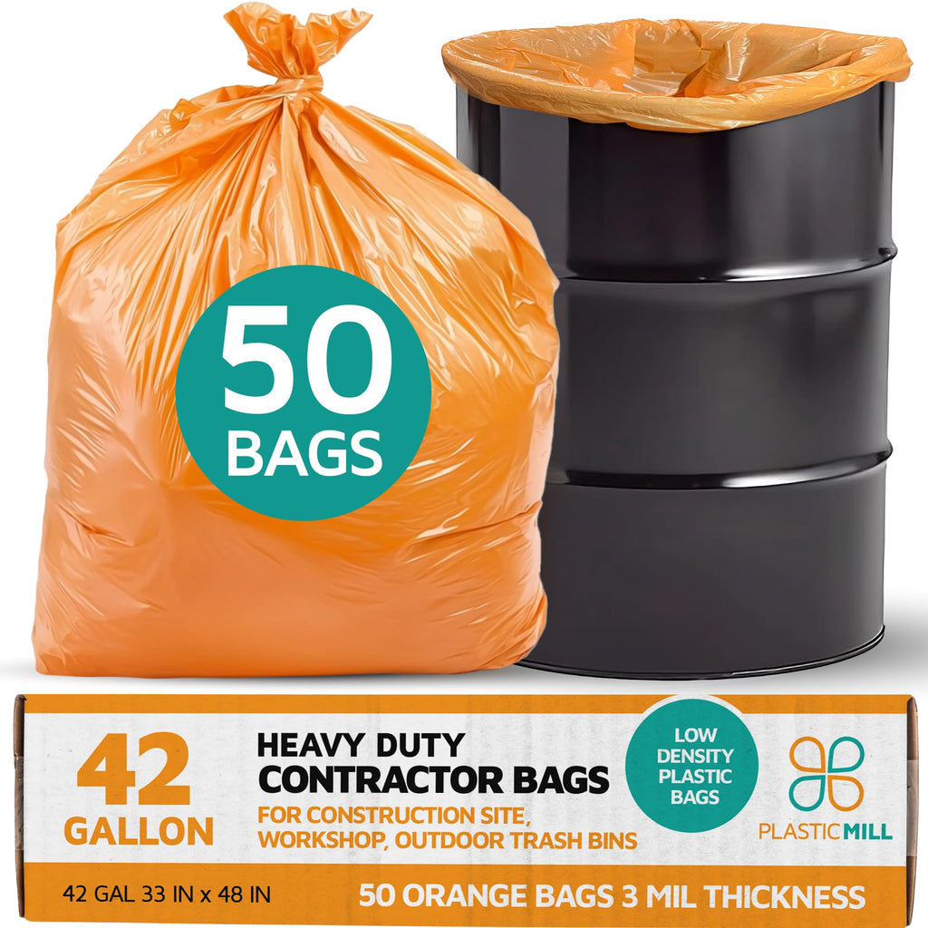 42-Gallon Heavy Duty Orange Contractor Bags 50-Count G106002