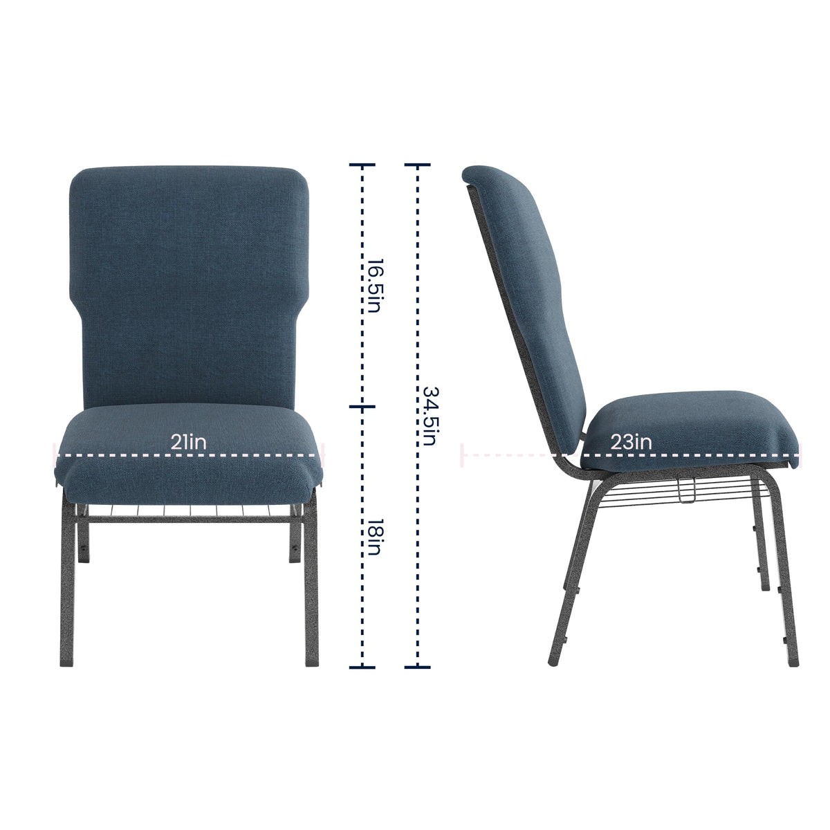 Navy 21 in Wide Church Chair L9858