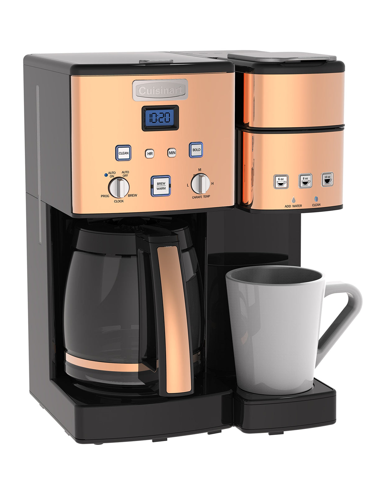 Single Serve + 12 Cup Stainless Steel Coffee Maker B40854