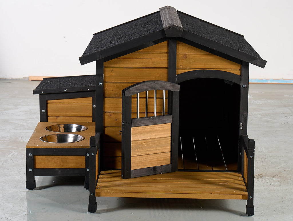 Large Wooden 2-Tier Rabbit Cage with Waterproof Roof W86389