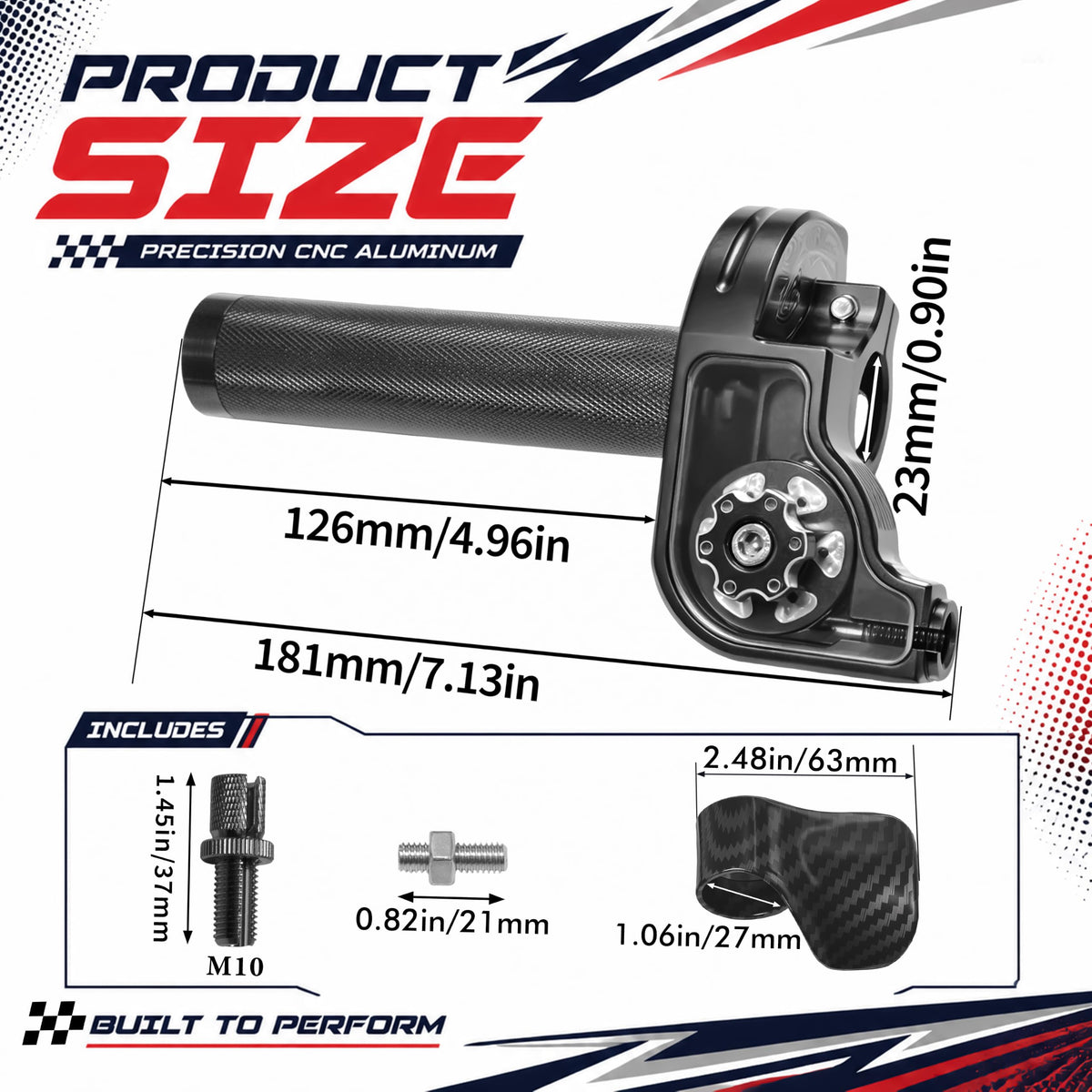 22mm CNC Quick Twist Throttle Kit Aluminum Assembly with Cable B495378