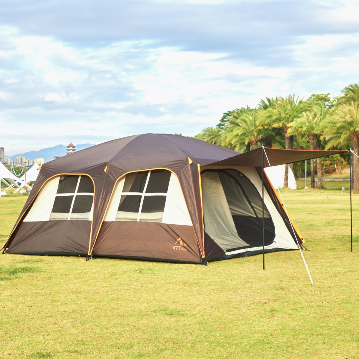 Extra Large 12-14 Person 2 Room Waterproof Double Layer Cabin Tent Z727952