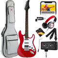 Cherry Red White Electric Guitar Kit with Headphone Amp Q8450