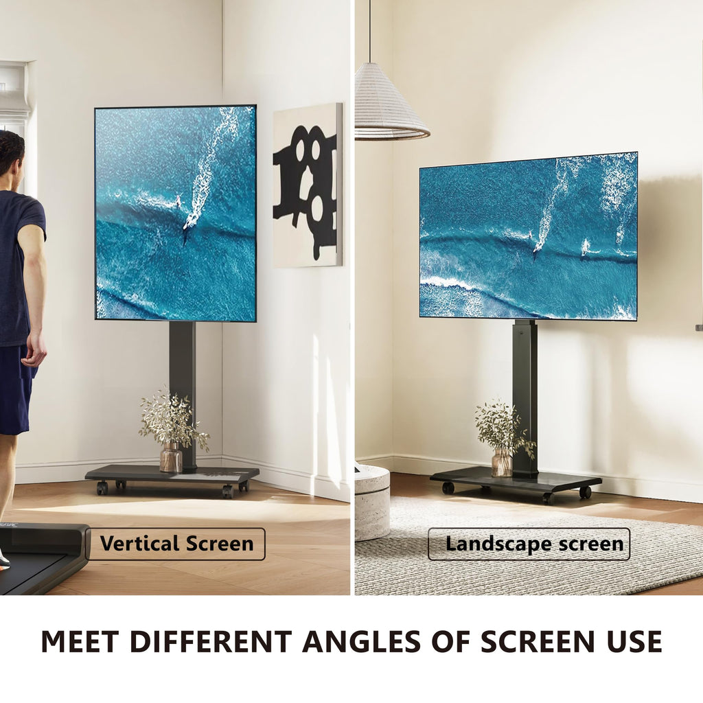 Rolling TV Stand with Rotation Function for 32-75 Inch TVs, Black Z3549