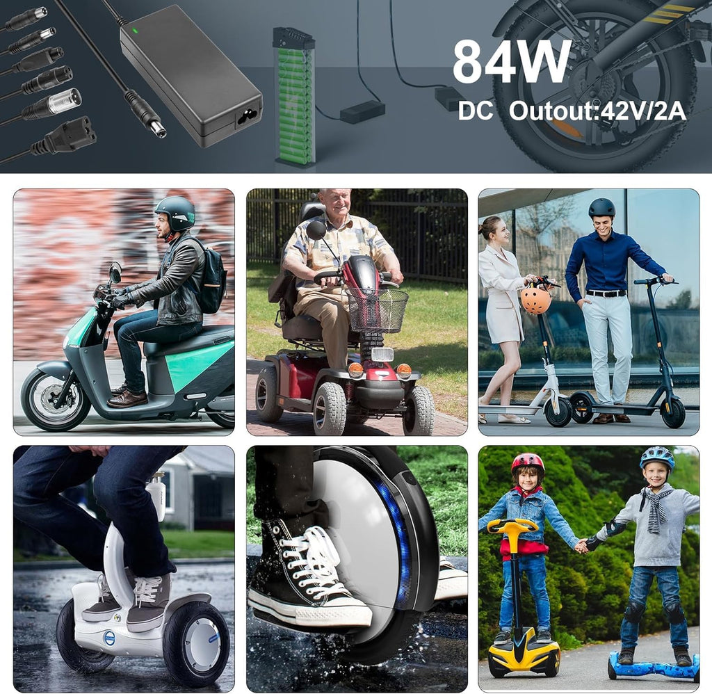 42V 2A Electric Scooter Charger with 7 Plugs O963