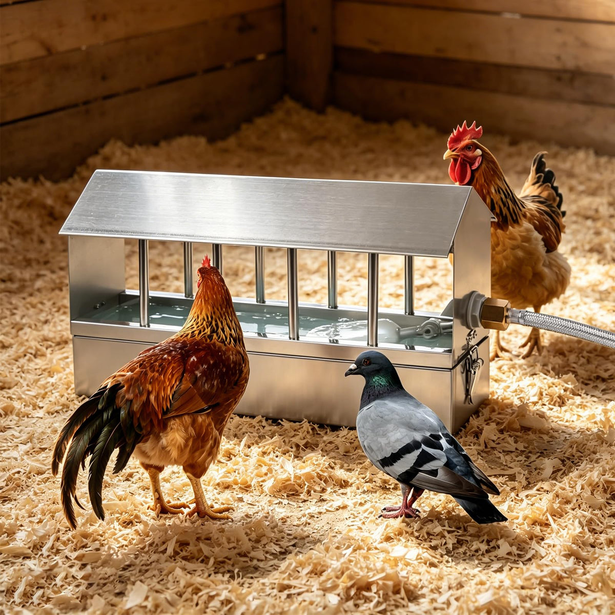 Stainless Steel Automatic Chicken Waterer with Float Valve P299785