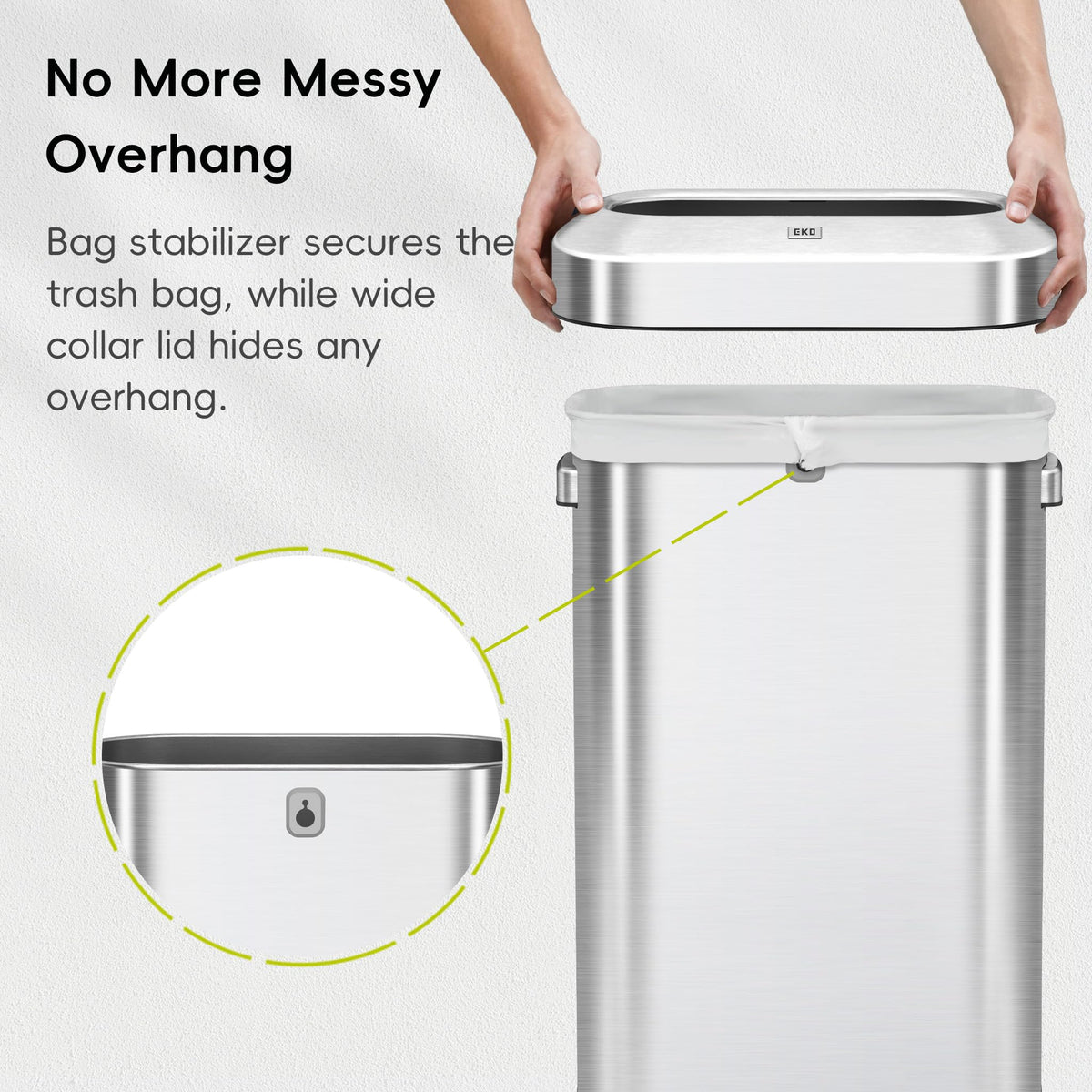 24 Gallon 90 Liter Open Top Stainless Steel Slim Trash Can V60786