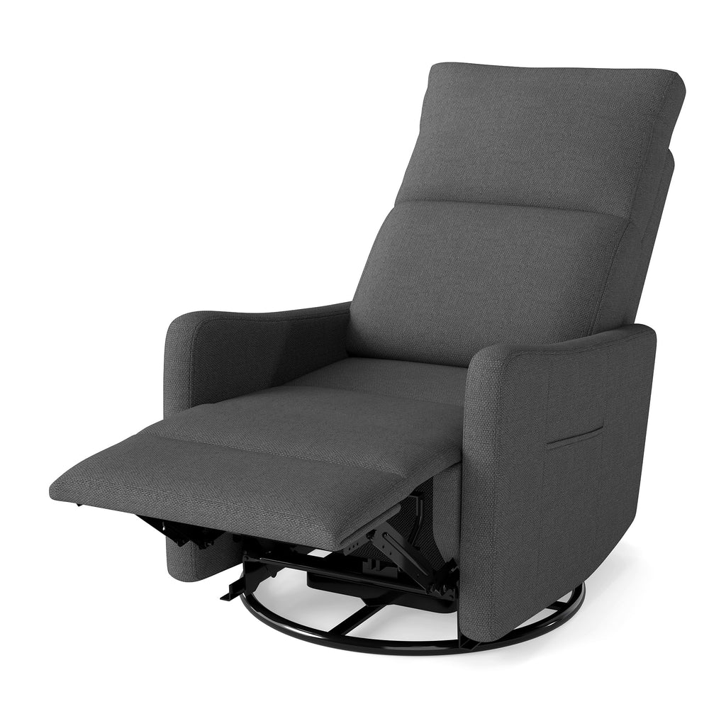 Dark Gray Swivel Rocker Recliner Chair U709