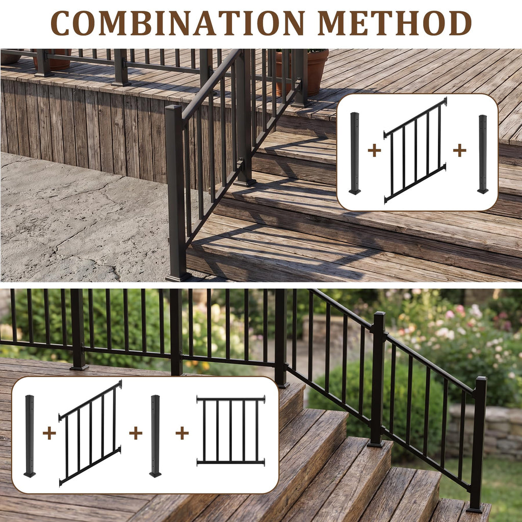 Black 3 Ft W Deck Railing Kit with Screws B1717