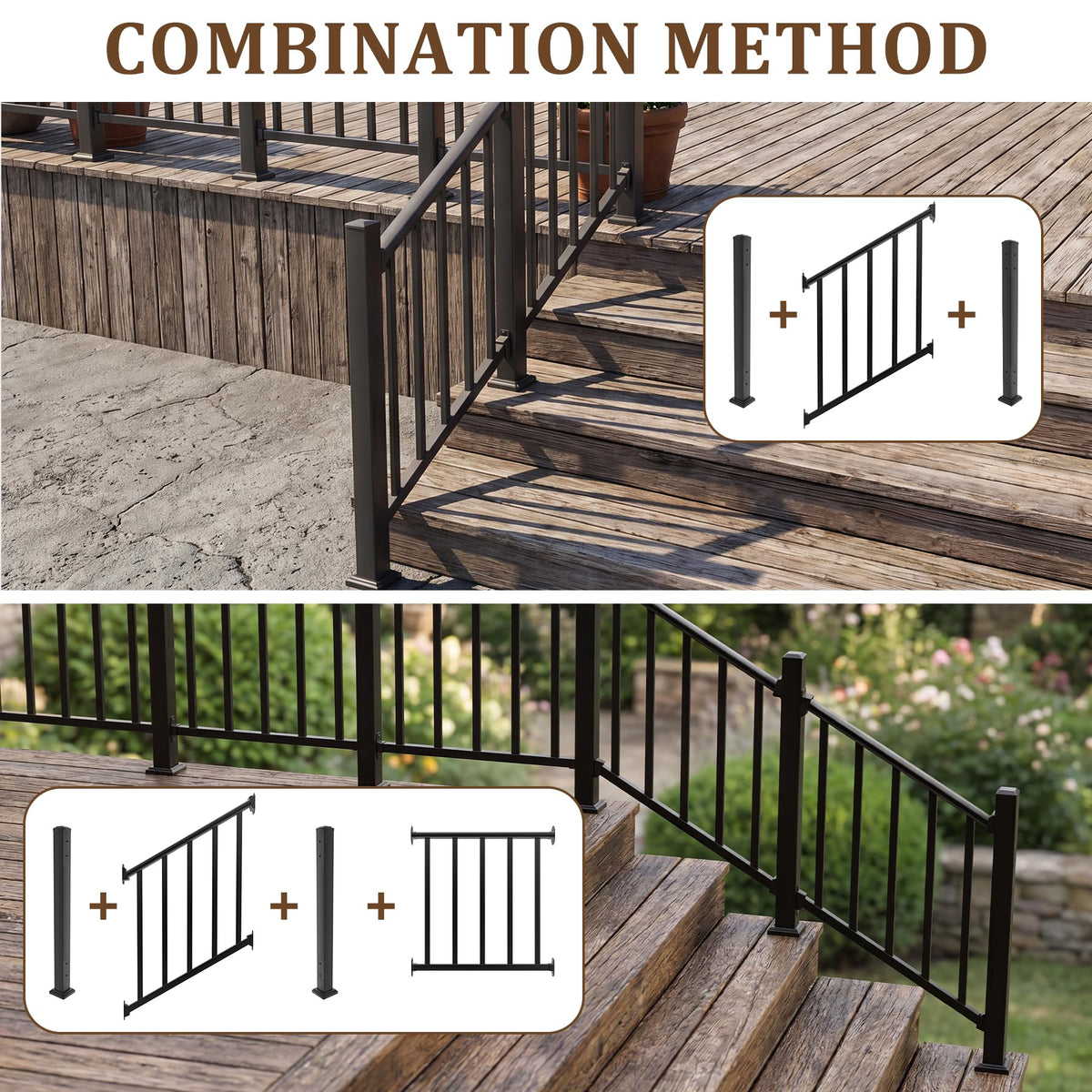 Black 3 Ft W Deck Railing Kit with Screws B1717