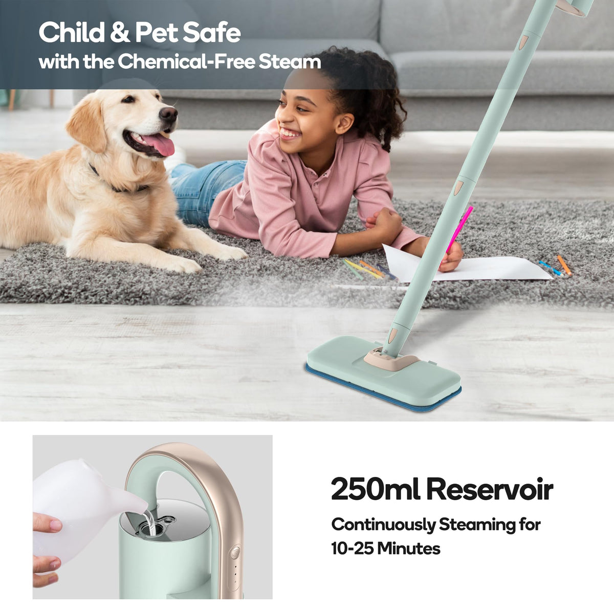 1200W Steam Mop & Handheld Cleaner W867956