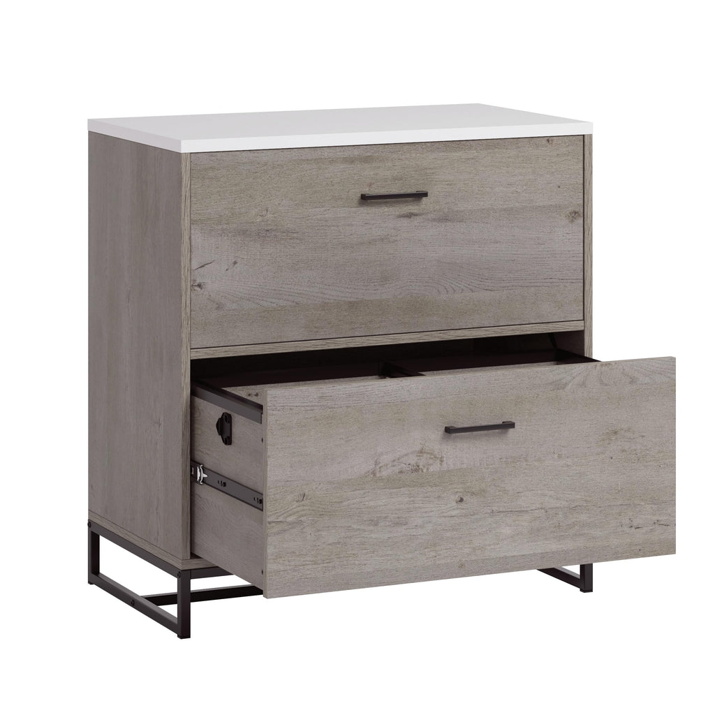 2-Drawer Wood File Cabinet with Metal Frame R921697