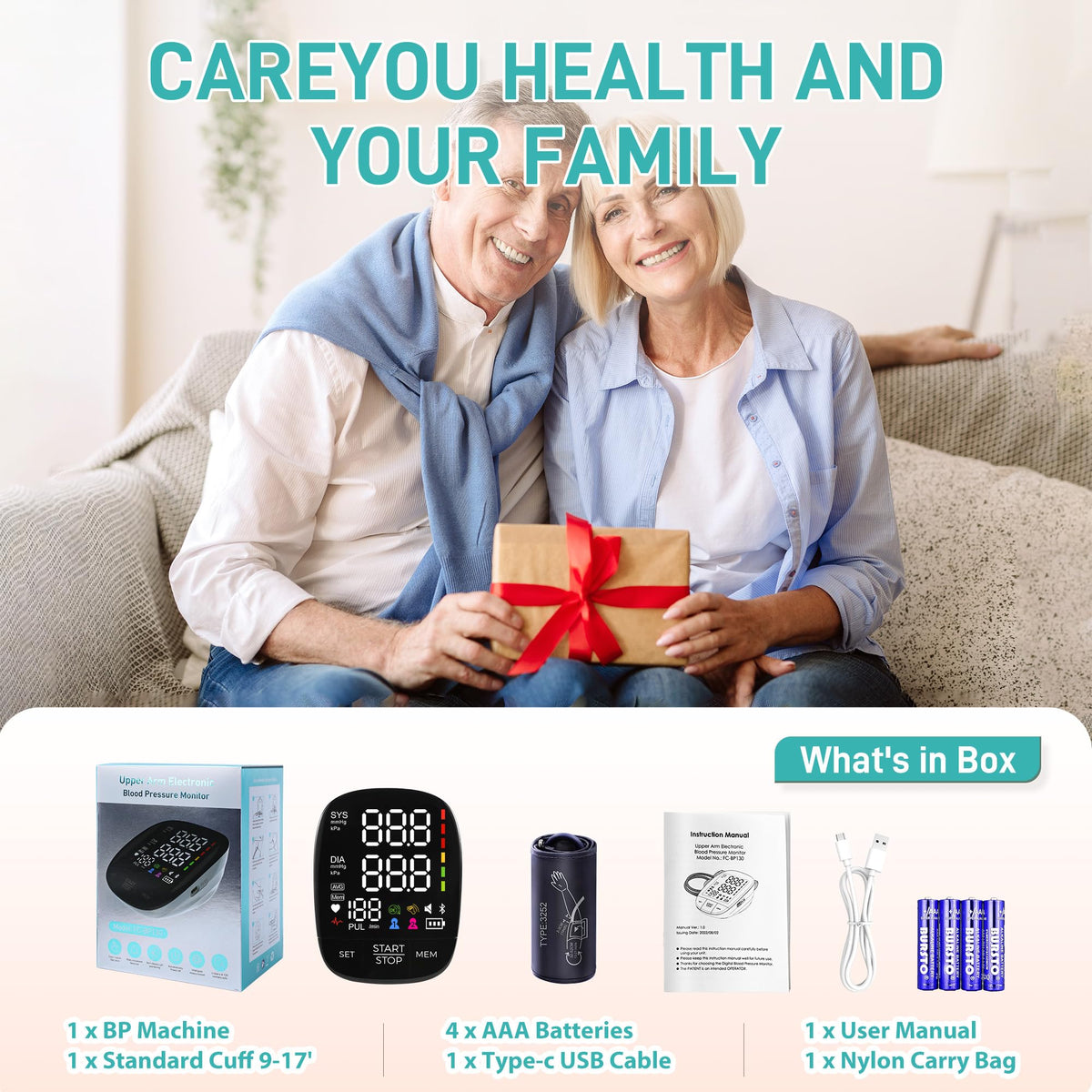 Automatic Upper Arm Blood Pressure Monitor with Large Cuff X4465