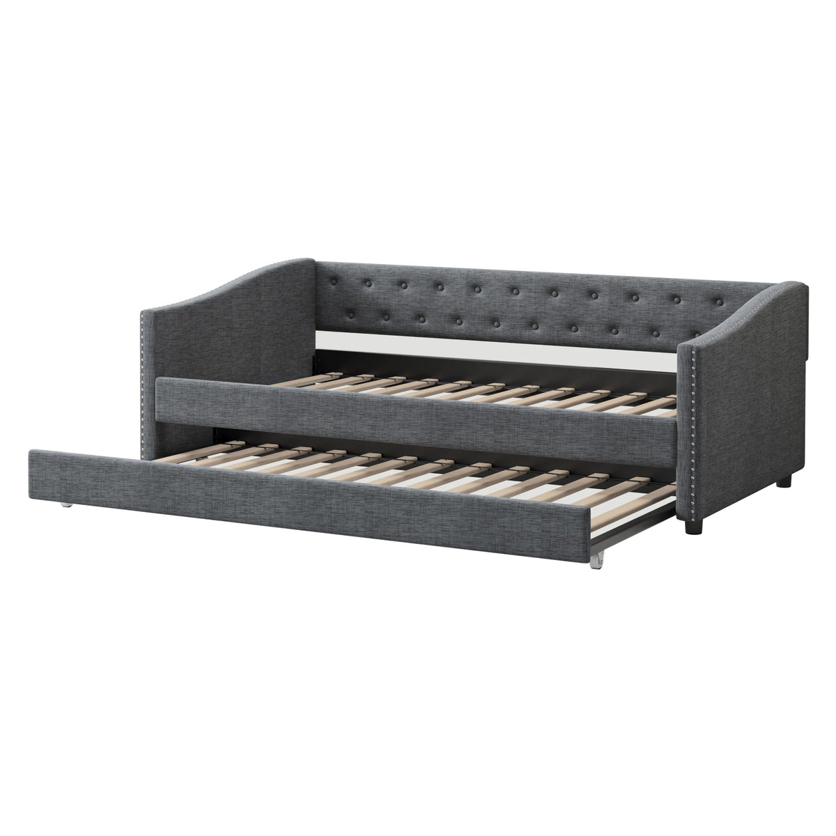 Twin Size Upholstered Daybed with Trundle A805777