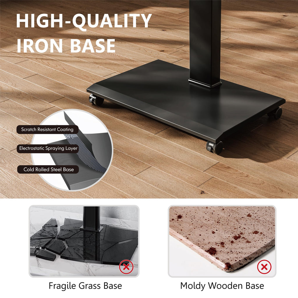 Rolling TV Stand with Rotation Function for 32-75 Inch TVs, Black Z3549