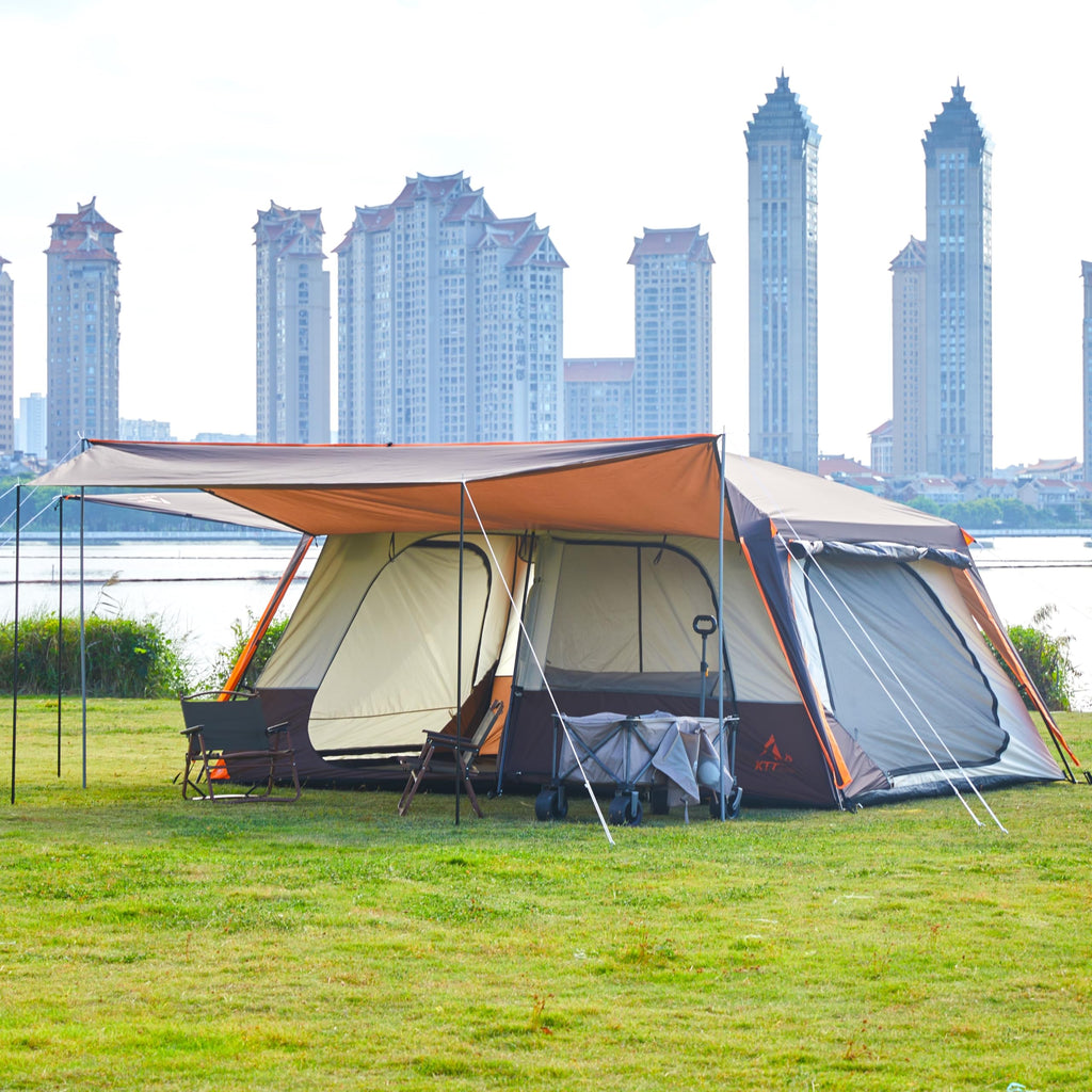 Extra Large 12-14 Person 2 Room Waterproof Double Layer Cabin Tent Z727952