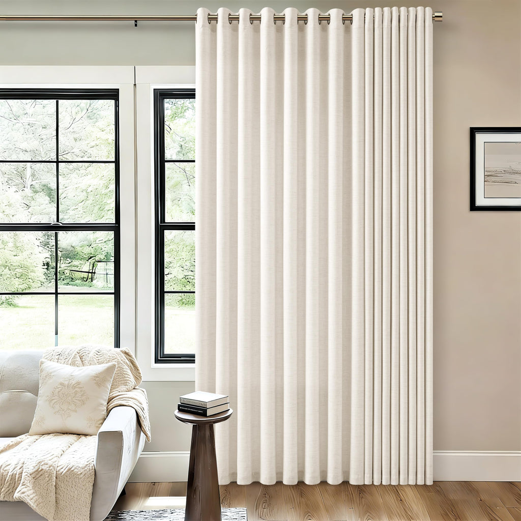 Linen 100 Inch Wide 84 Inch Length Ivory Curtains E556172