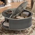 Round Coffee Table, 31.5" Lift-Top with Storage, Grey B9419