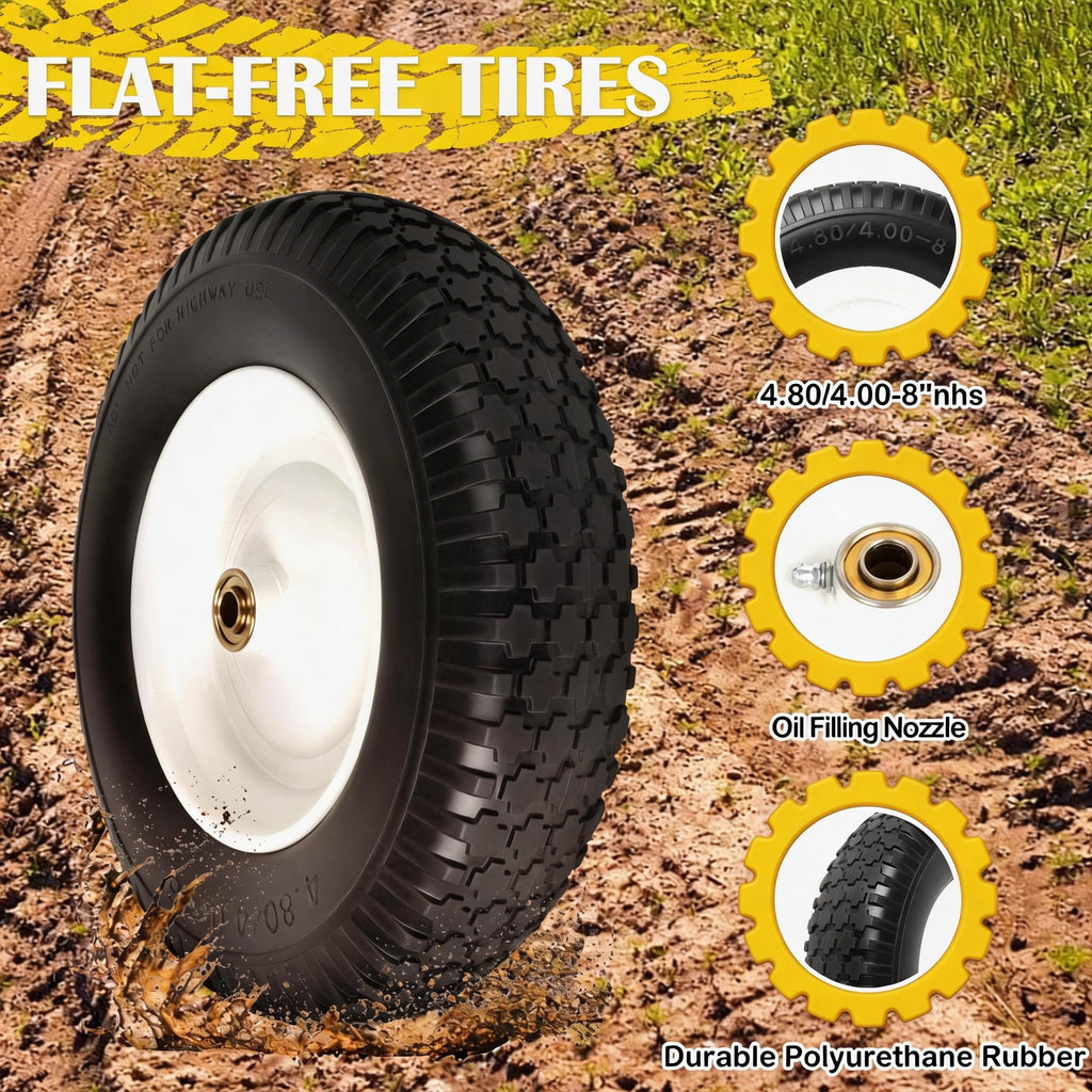 Flat Free Wheelbarrow Tire and Wheel 2 Pack Q570300