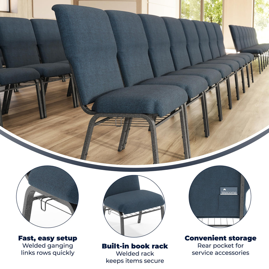 Navy 21 in Wide Church Chair L9858