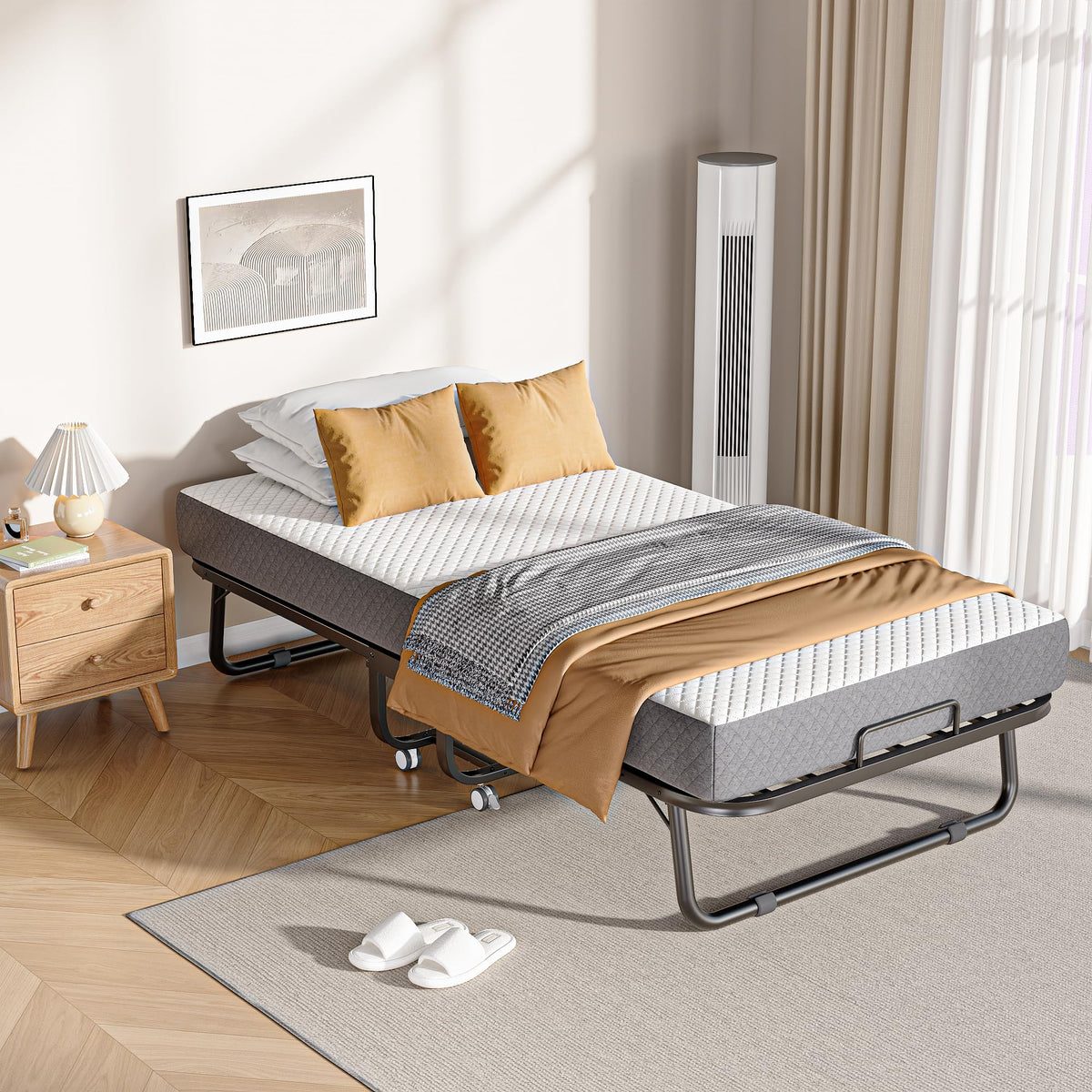 Folding Bed with Movable Wheels 75" x 31" C52641