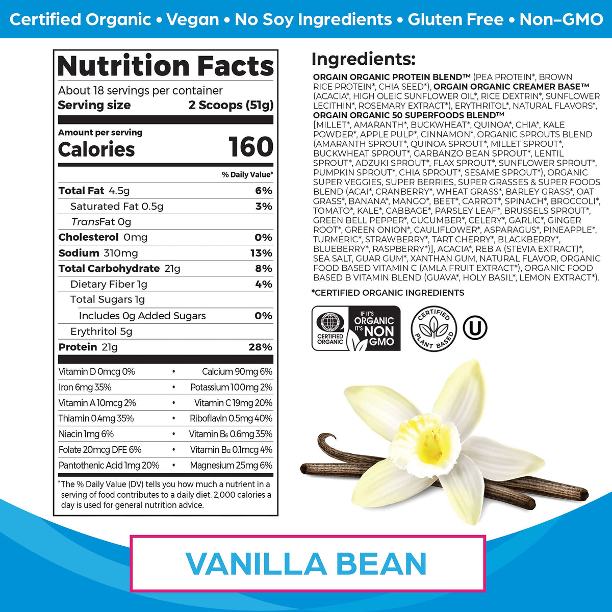 Organic Vegan Protein Powder + Superfoods Powder Bundle Z554