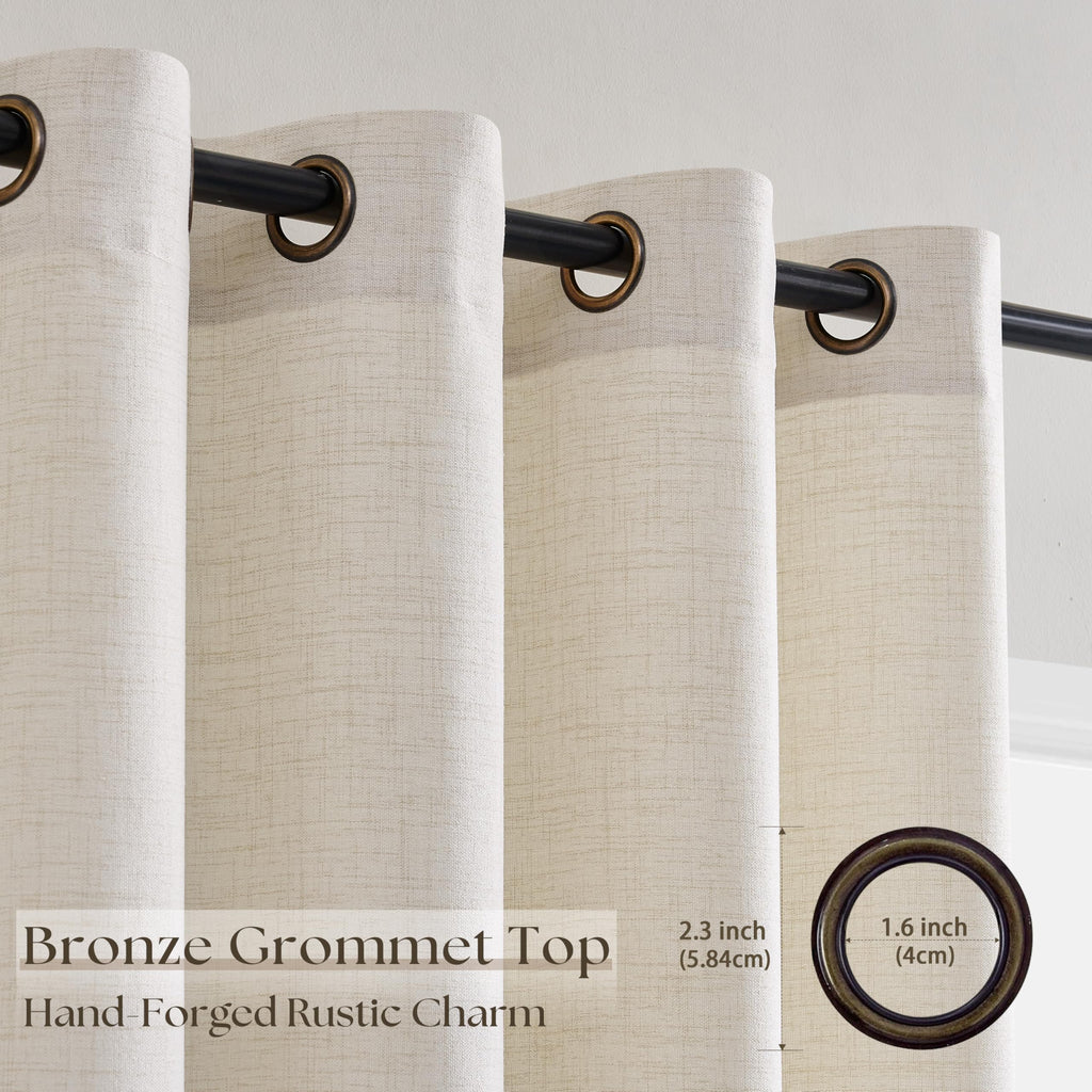 Linen 100 Inch Wide 84 Inch Length Ivory Curtains E556172