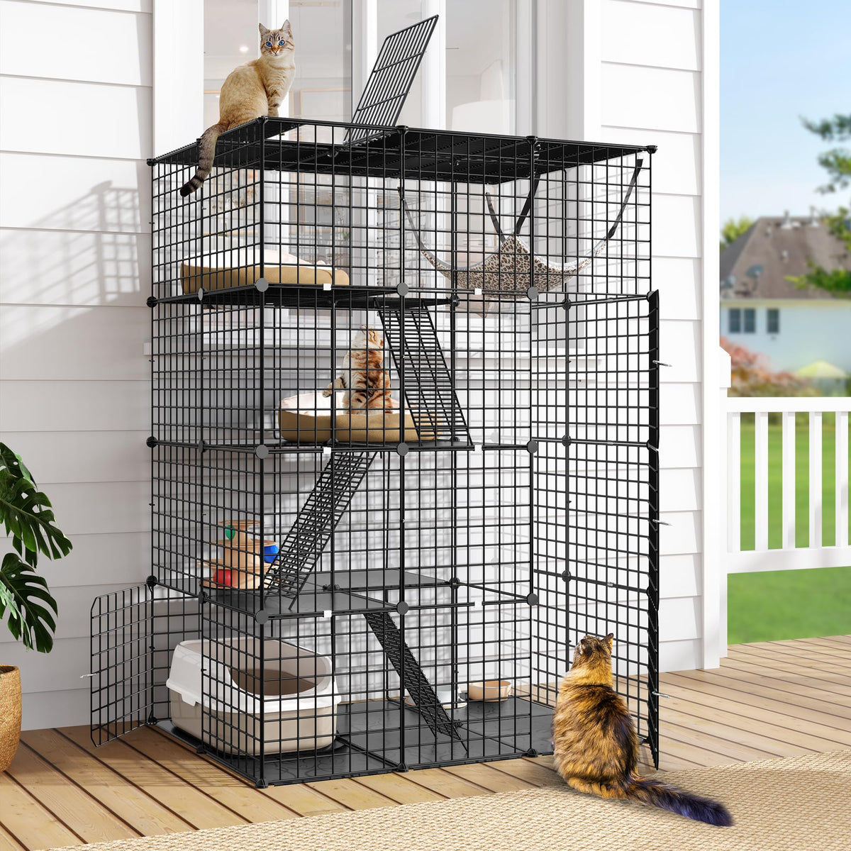 4 Tier Cat Cage Indoor Enclosure B379947