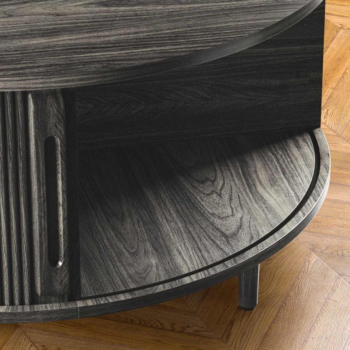 Round Coffee Table, 31.5" Lift-Top with Storage, Grey B9419
