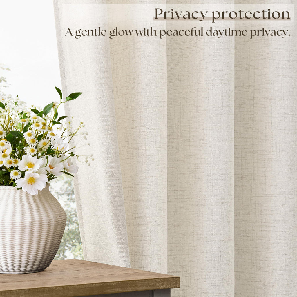 Linen 100 Inch Wide 84 Inch Length Ivory Curtains E556172