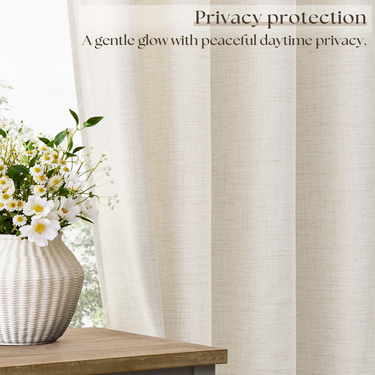 Linen 100 Inch Wide 84 Inch Length Ivory Curtains E556172