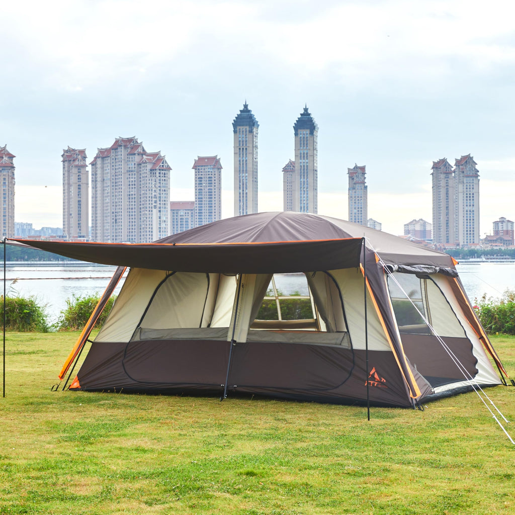 Extra Large 12-14 Person 2 Room Waterproof Double Layer Cabin Tent Z727952