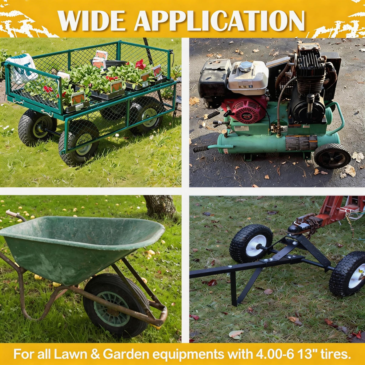 Flat Free Wheelbarrow Tire and Wheel 2 Pack Q570300