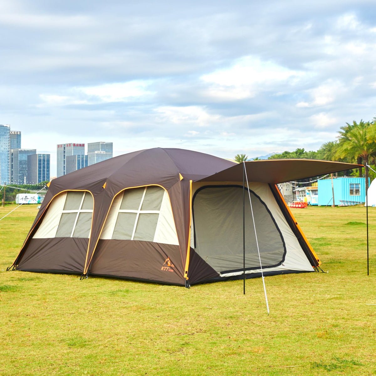 Extra Large 12-14 Person 2 Room Waterproof Double Layer Cabin Tent Z727952