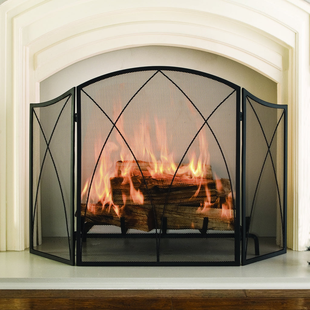 Arched 3-Panel Fireplace Screen P208
