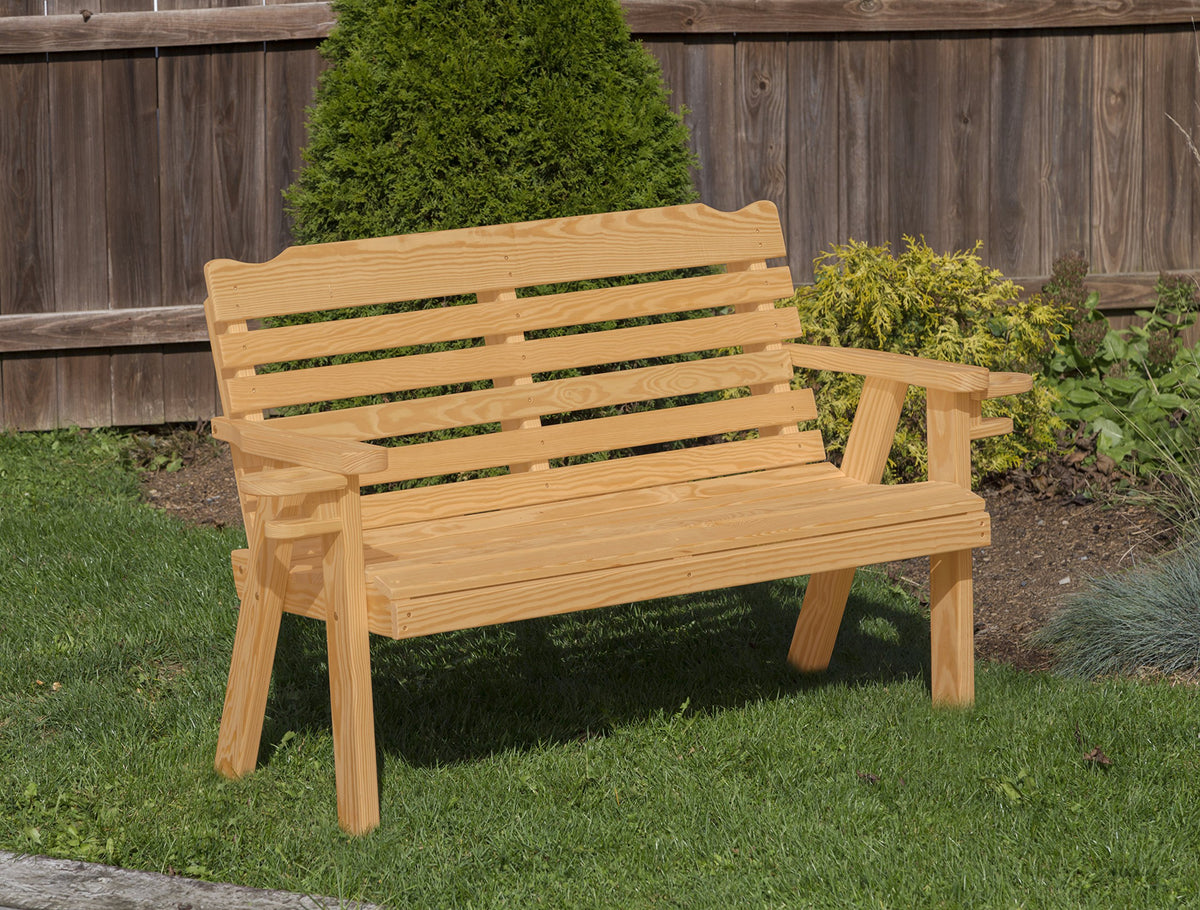 Brown Pressure Treated Garden Bench with Cup Holders A9050
